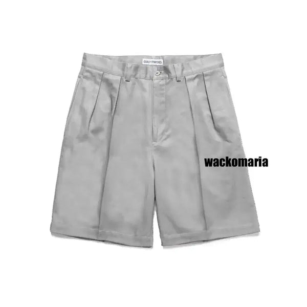 [BUNJANG] Wacko Maria Double Pleated Chino Shorts Grey XL / [XL] 와코마리아 더블 플리츠 치노 쇼츠 그레이
