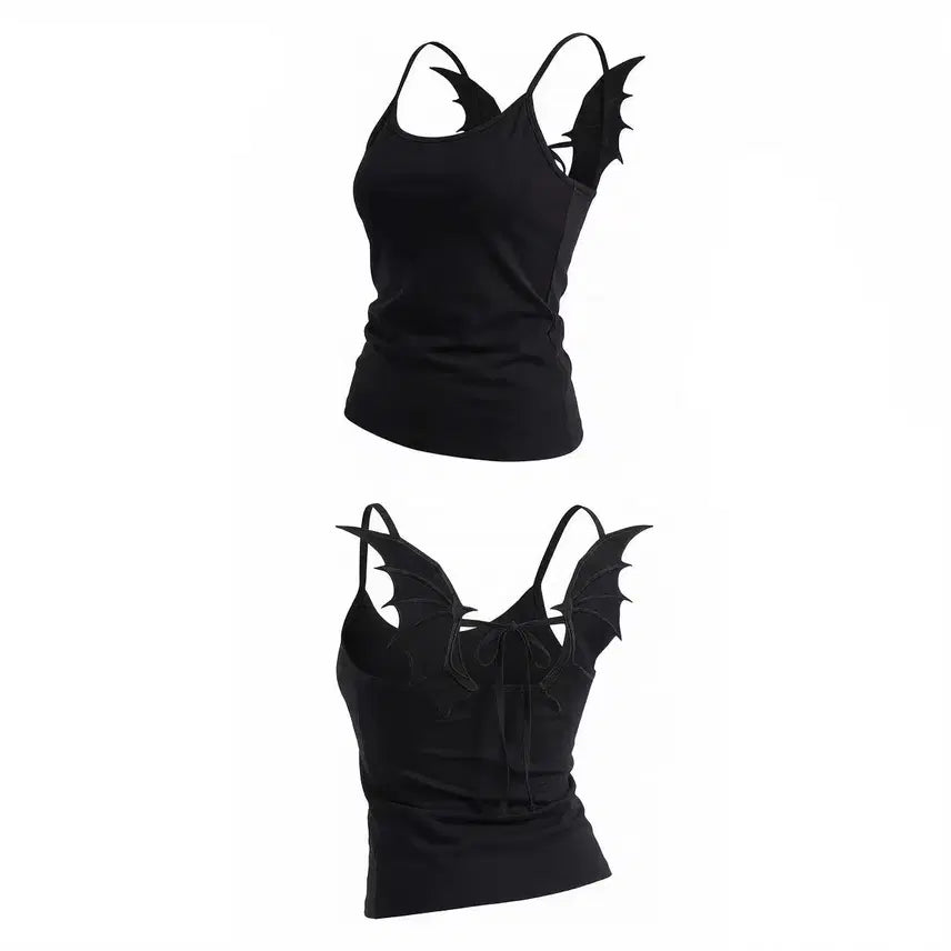 [BUNJANG] Devil Wing Tank Top / 악마날개 나시 민소매 지뢰계 포인트 서브컬쳐 양지뢰 티셔츠