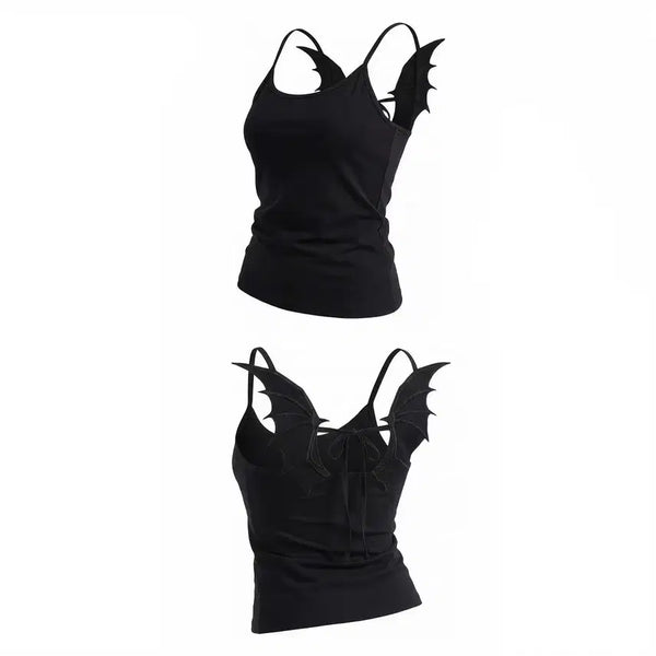 [BUNJANG] Devil Wing Tank Top / 악마날개 나시 민소매 지뢰계 포인트 서브컬쳐 양지뢰 티셔츠