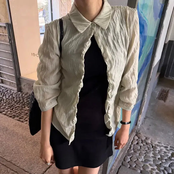 [BUNJANG] Howwas Relief Sleeve Blouse / 새상품) 호와스 릴리프 블라우스  RELIEF SLEEVE BLOUSE