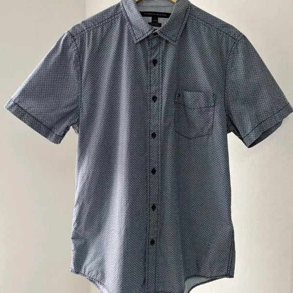 [BUNJANG] Tommy Hilfiger Men's Patterned Short-Sleeve Shirt / 타미힐피거 반팔 셔츠 패턴 남성