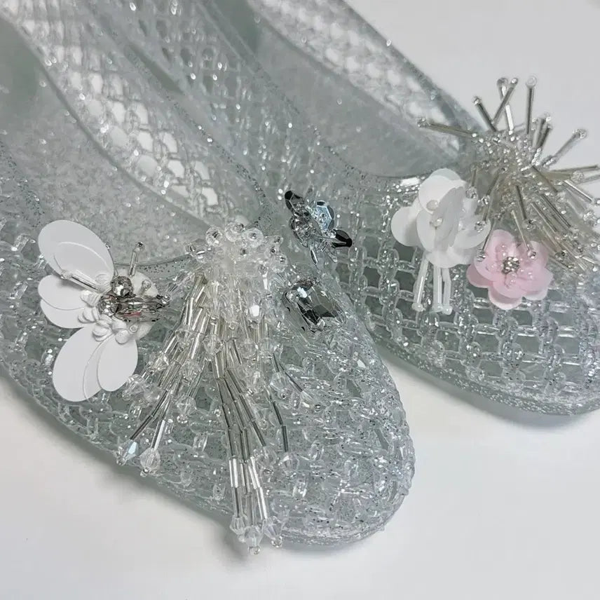 [BUNJANG] Silver Jelly Shoes with Parts - 235mm / 실버 젤리슈즈 파츠 포함 235mm