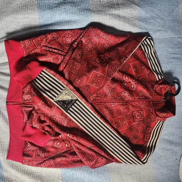 [BUNJANG] Kapital Smooth Jersey Bandana Print Track Jacket Red / 캐피탈 스무스 저지 쿠키 반다나 프린트 트랙 자켓 레드 4 사이즈