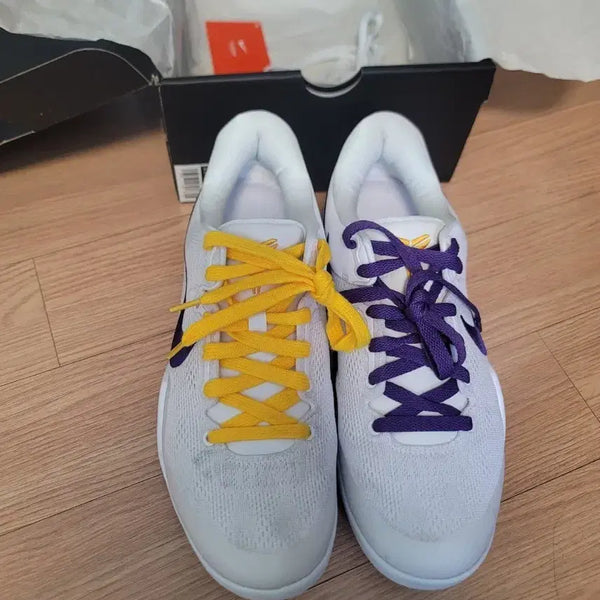 [BUNJANG] Nike Kobe 8 Basketball Shoes White/Yellow/Purple / [275] 코비8 농구화 화이트/옐로우/퍼플