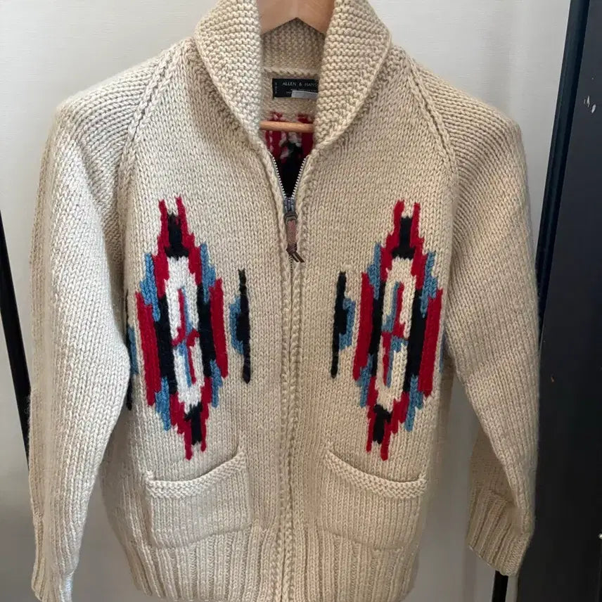 [BUNJANG] Navajo Pattern Shawl Collar Cardigan / 나바호 숄카라 가디건