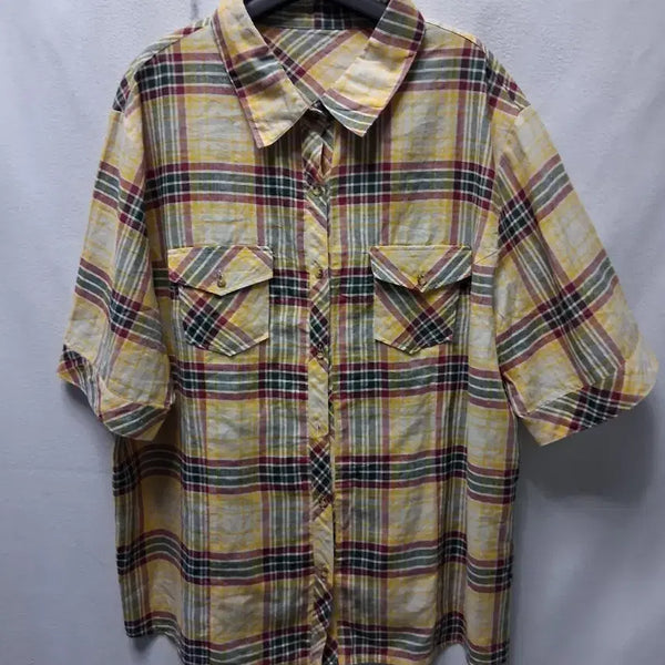 [BUNJANG] Checkered Short-Sleeve Shirt Size 100 / 체크 반팔 셔츠 100