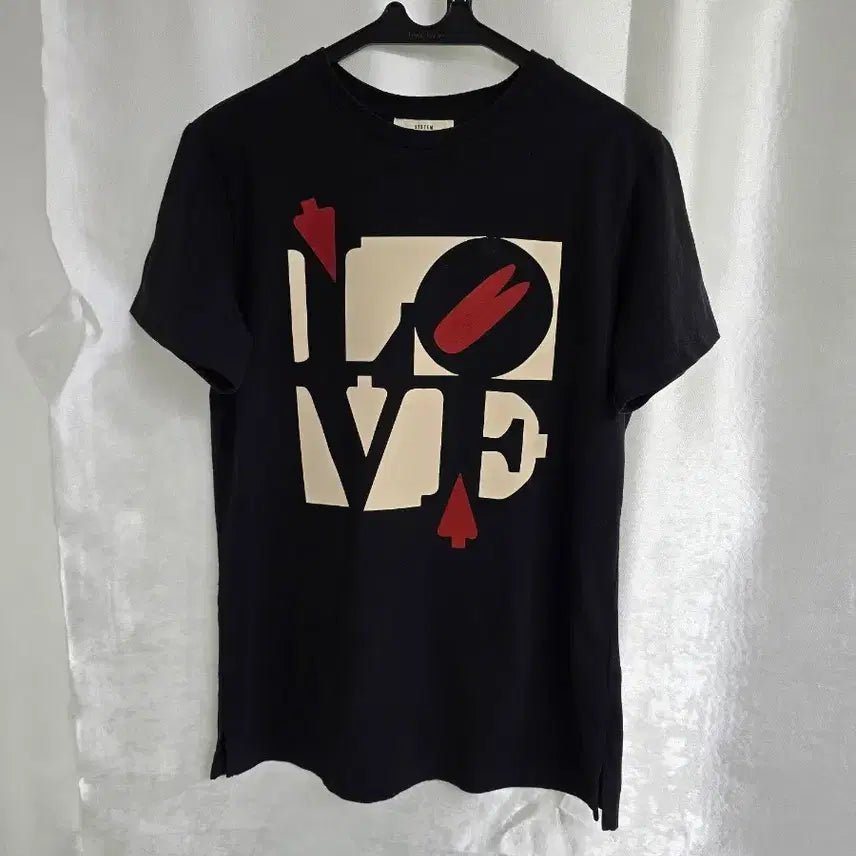 [BUNJANG] SYSTEM Logo Printing Short Sleeve T-Shirt Black / SYSTEM 시스템 로고 프린팅 반팔티 블랙 (2265)
