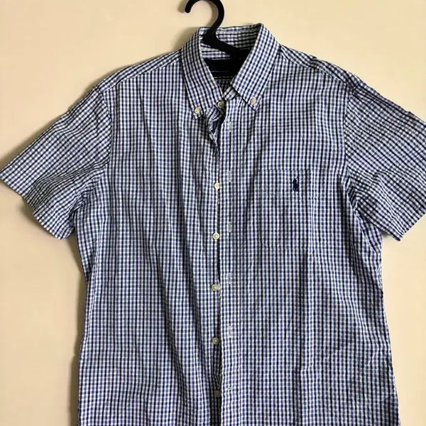 [BUNJANG] Polo Ralph Lauren Seersucker Blue Check Shirt / 폴로 시어서커 블루 체크 서츠