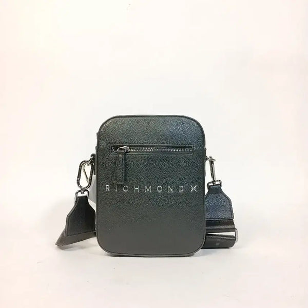 [BUNJANG] John Richmond Black Leather Men's Messenger Bag / 존리치몬드 X 검정가죽 남성 메신저백