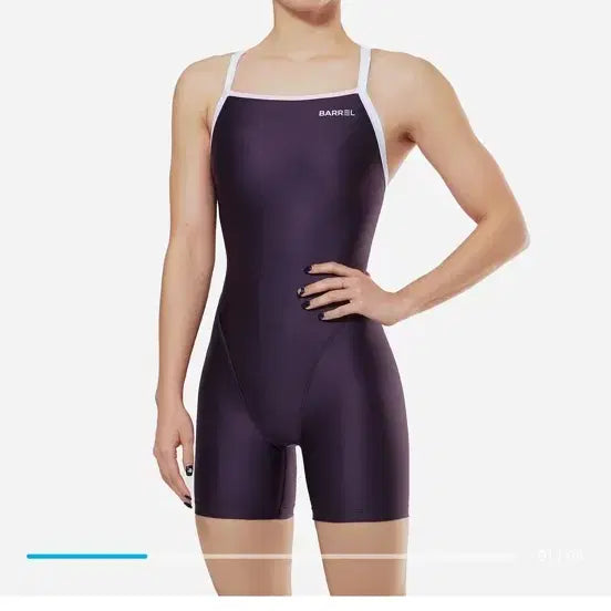 [BUNJANG] Barrel Women's Essential Y-Back 3/4 Length Swimsuit Burgundy Size 90 / 배럴 우먼 에센셜 Y백 3부 반신 수영복 버건디 사이즈 90