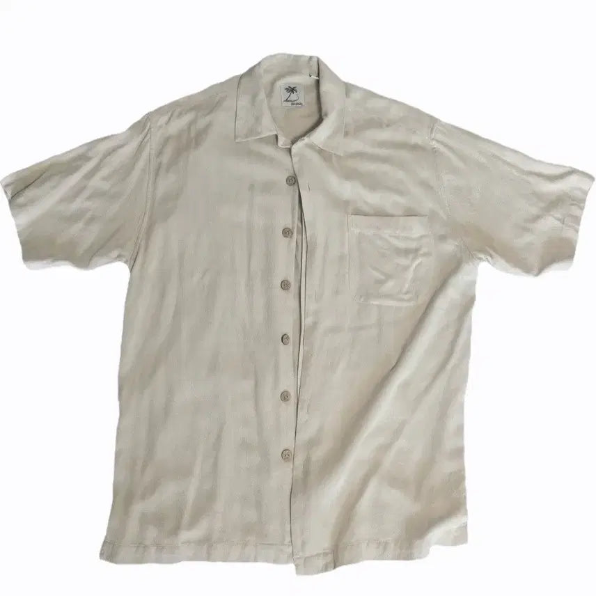 [BUNJANG] Brigatta Leaf Pattern Short Sleeve Shirt / brigata 빈티지 반팔셔츠 (나뭇잎무늬 패턴)