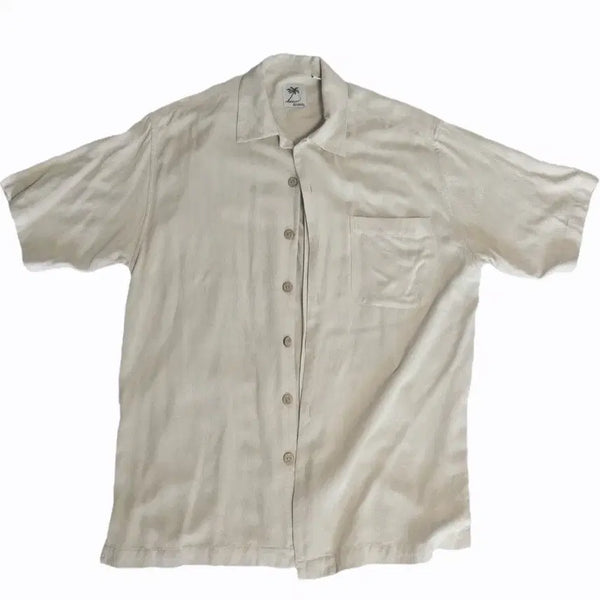 [BUNJANG] Brigatta Leaf Pattern Short Sleeve Shirt / brigata 빈티지 반팔셔츠 (나뭇잎무늬 패턴)