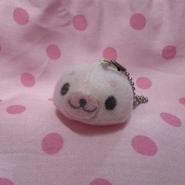 [BUNJANG] San-X Pink Strawberry Milk Mametgoma Sakura Mini Doll Keyring - Rare Vintage / 희귀 고전 빈티지 산엑스 핑크 딸기우유 마메고마 사쿠라 미니 인형 키링