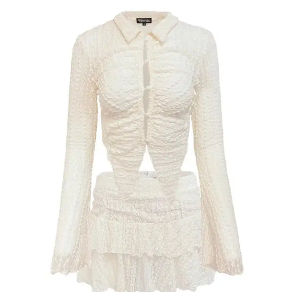[BUNJANG] Expired Girl Chloe Lace Two-Piece Blouse Skirt Set / 장원영/솔로지옥4아린착용)익스파이어드걸 클로이 레이스 투피스 블라우스 스커트 세트