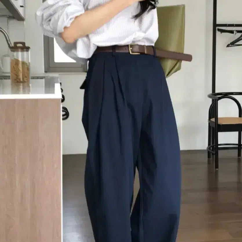 [BUNJANG] Withbloom Basic Pintuck Pants Navy / 위드블룸 Basic Pintuck Pants