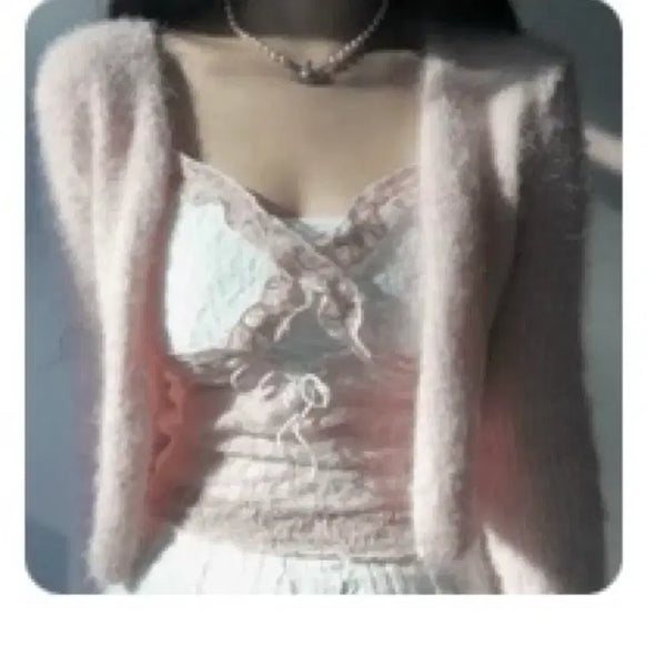 [BUNJANG] Jang Wonyoung Inspired Balletcore Pink Lace Ribbon Bustier / [초희귀/장원영손민수] 발레코어 러블리 팅커벨 핑크 레이스 리본 뷔스티에