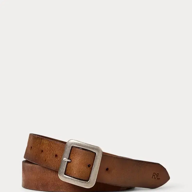 [BUNJANG] RRL Hand-Burnished Leather Belt Brown 30 / RRL 핸드버니시 브라운 레더 벨트 30