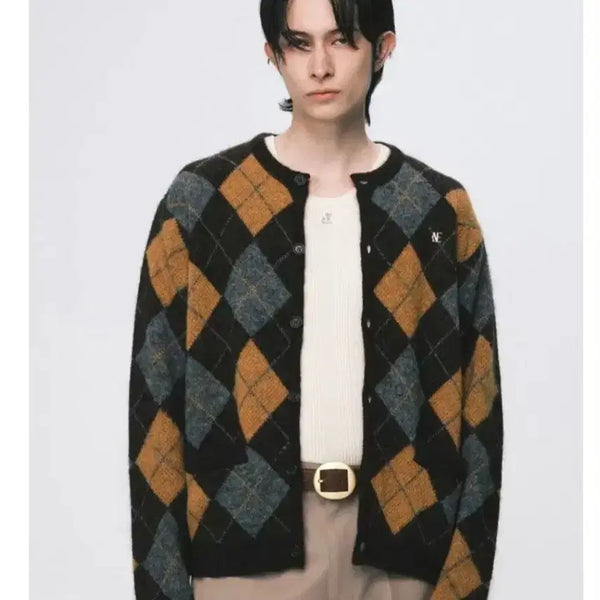 [BUNJANG] Noise Argyle Cardigan / 노이스 아가일가디건