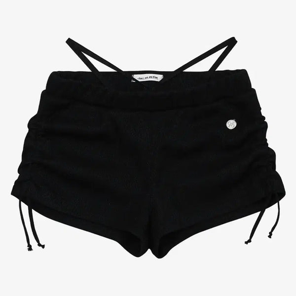 [BUNJANG] Don't Ask My Plan Shirring String Micro Shorts Black / 돈애스크마이플랜 셔링 스트링 마이크로쇼츠 블랙