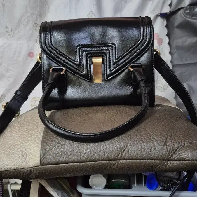 [BUNJANG] Joy Gryson Black Leather Tote Bag / Crossbody Bag / 조이그라이슨    토트백/ 크로스백