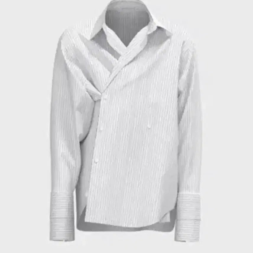 [BUNJANG] Junn.e S11 Stripe Overlap Cutting Shirt / 준느 s11 스트라이프 오버랩 커팅 셔츠