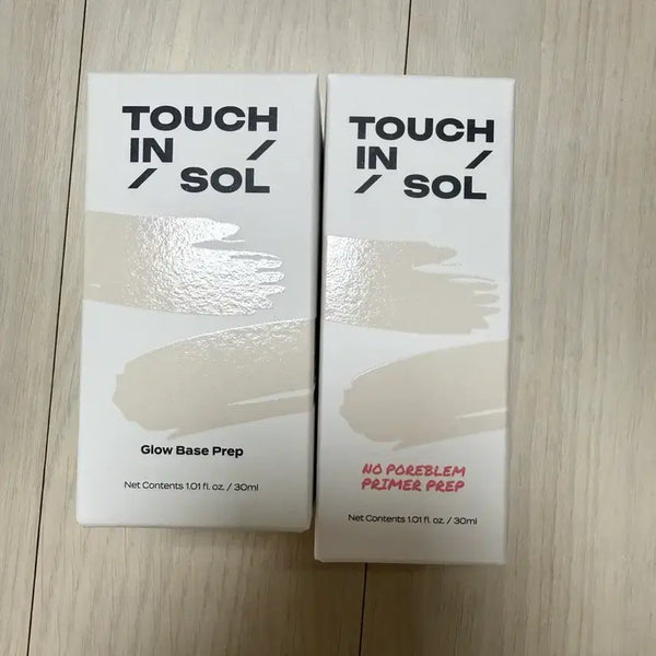 [BUNJANG] Touch in Sol Glow Base Prep & No Poreblem Primer Prep Set / 미개봉) 터치인솔 글로우 베이스 프렙, 터치인솔 노포어블럼 프라이머 프렙
