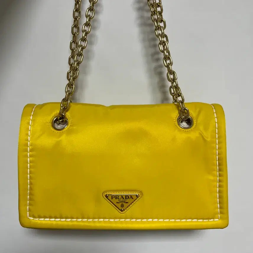 [BUNJANG] Prada Nylon Shoulder Bag Yellow / 프라다 나일론 숄더백 옐로우