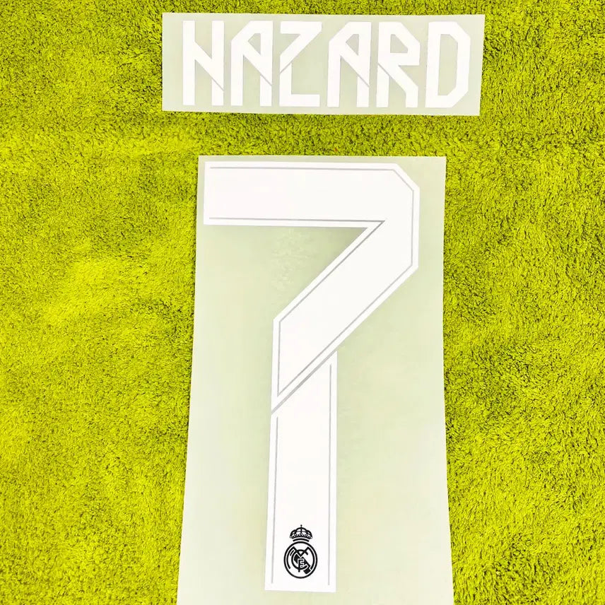 [BUNJANG] 21-22 Real Madrid Away Hazard League Jersey Name Set / 21-22 레알마드리드 어웨이 아자르 리그 유니폼 마킹 챔스 네임셋