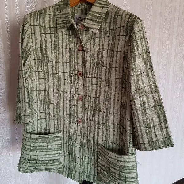 [BUNJANG] Women's Check Pattern Suit Jacket / 여성