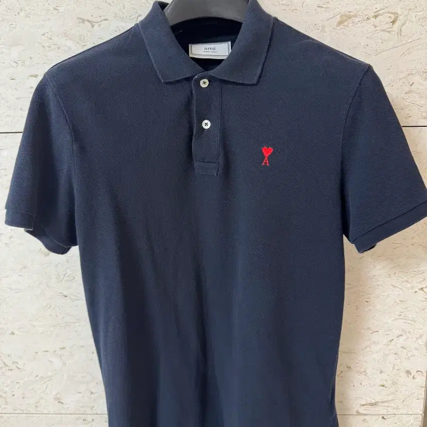 [BUNJANG] AMI Paris Navy Short Sleeve Polo T-Shirt Size S / AMI(아미) 폴로 티셔츠 S사이즈