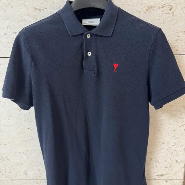 [BUNJANG] AMI Paris Navy Short Sleeve Polo T-Shirt Size S / AMI(아미) 폴로 티셔츠 S사이즈