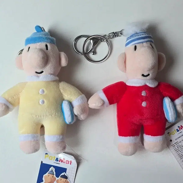 [BUNJANG] Pat & Mat Pajama Plush Keychains (Set of 2) / 패트와 매트 잠옷 인형 키링 2종