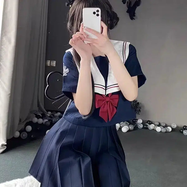 [BUNJANG] Sailor Uniform Top with Ribbon / 세일러복 세라복 교복s 상의 [리본포함]
