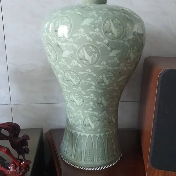 [BUNJANG] Inlaid Crane and Cloud Motif Maebyeong Vase / 상감운학문 매병