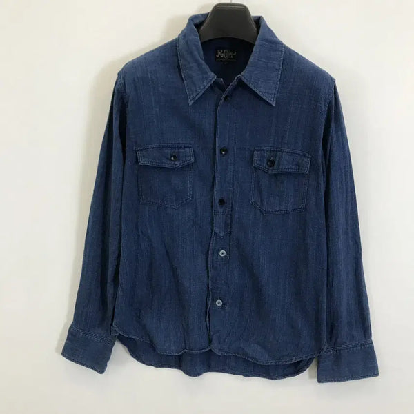 [BUNJANG] MOP Motorcycle Garment JPN Denim Shirt Blue / MOP 모터사이클 가먼트 JPN 데님셔츠 [40]