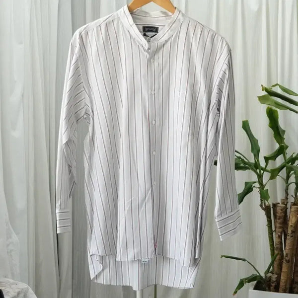 [BUNJANG] Burberry Vintage Stripe Mandarin Collar Long Sleeve Shirt / BURBERRY's 빈티지 스트라이프 차이나카라 긴팔 셔츠 2198