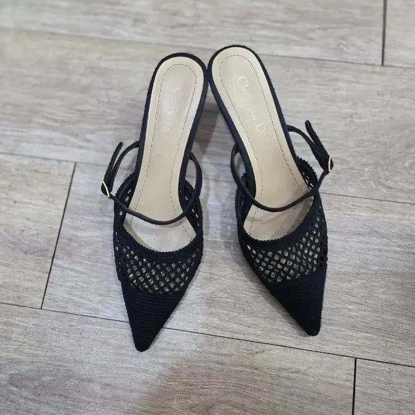 [BUNJANG] Christian Dior Mules Heels Black / 크리스찬 디올 뮬 힐 블랙