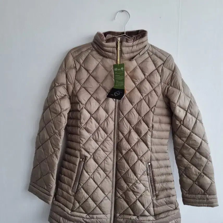 [BUNJANG] Quilted Down Padded Jacket - Khaki / 다운 패딩 카키색 퀼팅 자켓