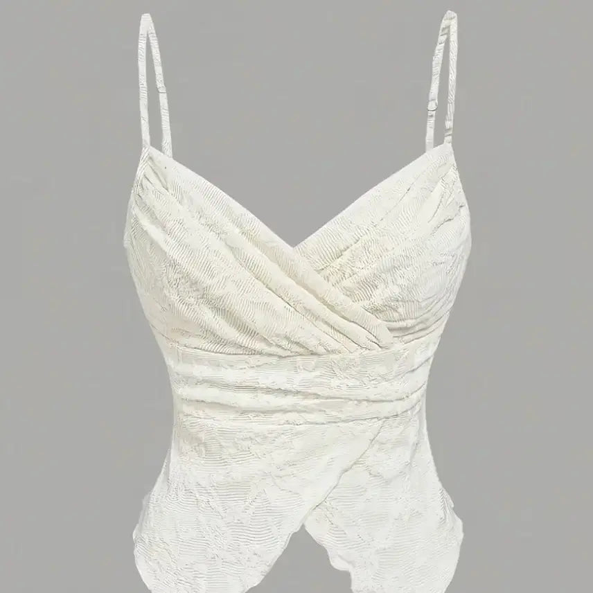 [BUNJANG] Lace Wrap Crop Top - Pink / 완전세일!!레이스 랩 크롭 탑 핑크