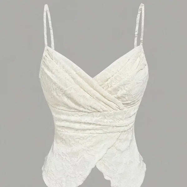 [BUNJANG] Lace Wrap Crop Top - Pink / 완전세일!!레이스 랩 크롭 탑 핑크