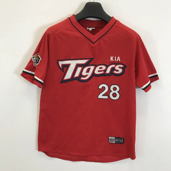 [BUNJANG] Nepos Kia Tigers Yoon Suk-min Player Issue Baseball Jersey (Size 90) / 네포스 기아타이거즈 윤석민 마킹 유니폼 [90]