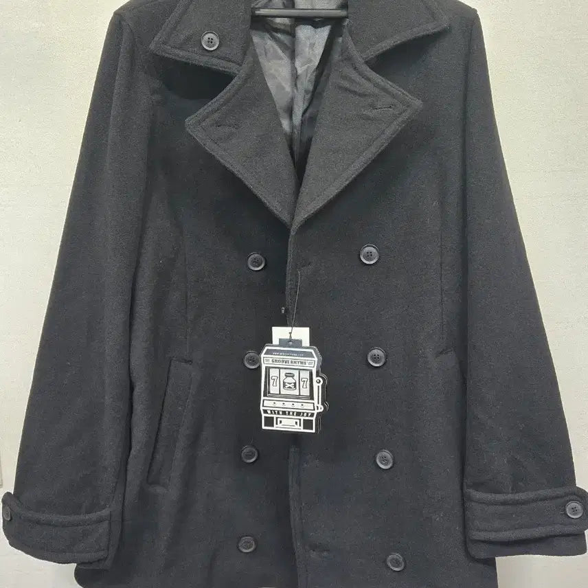 [BUNJANG] Groove Rhyme Black Double Wool Coat XL / 그루브 라임 블랙 더블 울코트 XL
