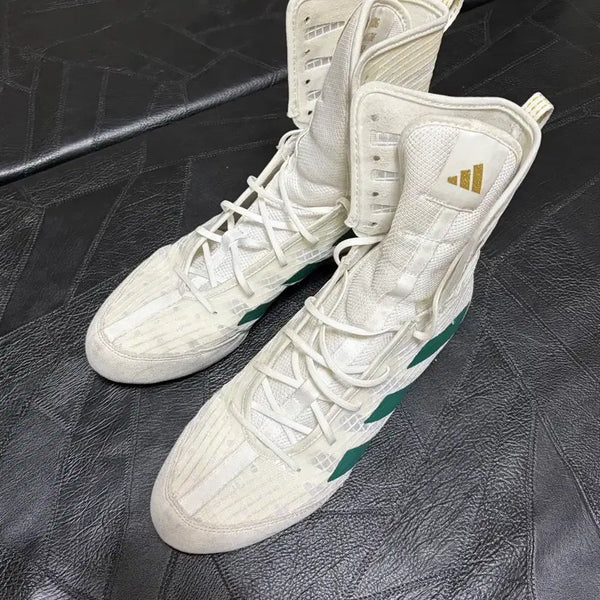 [BUNJANG] Adidas Boxing Shoes Boxer Hog 4 White Green 245 / 아디다스 복싱화 복서호그4 화이트 그린 245