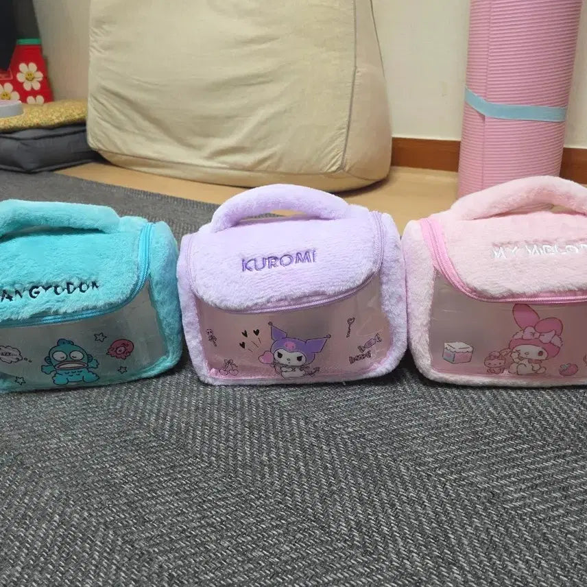 [BUNJANG] Sanrio Character Pouch Bundle Set (Kuromi, My Melody, Hangyodon) / 산리오 파우치 3개일괄 (쿠로미, 마이멜로디, 한교동)
