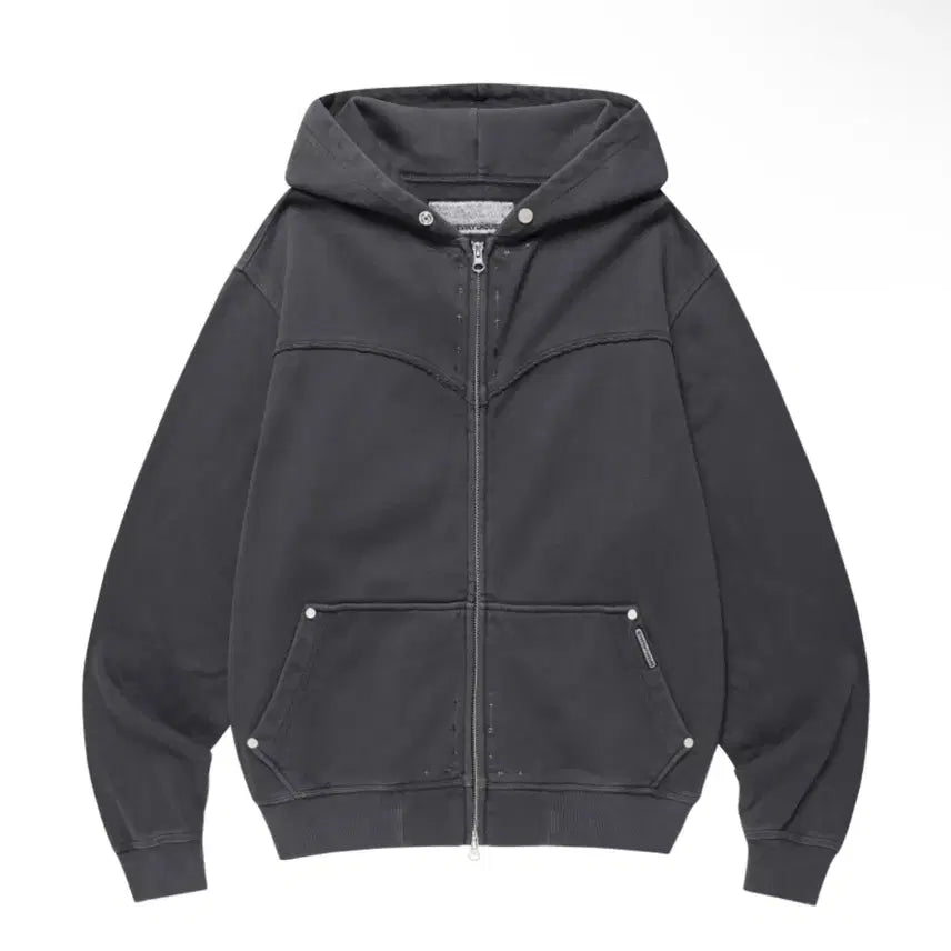 [BUNJANG] The Vinyl House Dyed Zip-Up Hoodie Charcoal / S 더바이닐하우스 DYED HOODIE ZIP-UP 차콜