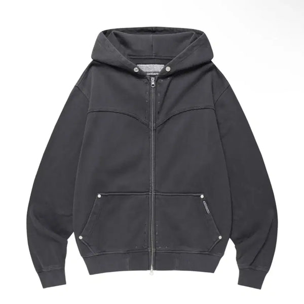 [BUNJANG] The Vinyl House Dyed Zip-Up Hoodie Charcoal / S 더바이닐하우스 DYED HOODIE ZIP-UP 차콜