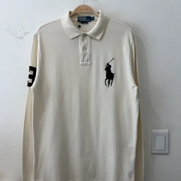 [BUNJANG] Polo Ralph Lauren Big Pony Ivory Long Sleeve Polo Shirt / 139. 폴로 빅포니 아이보리 긴팔 카라티 PK