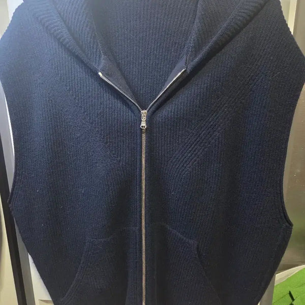 [BUNJANG] Time Homme Jersey Hooded Vest Navy Size 100 / 타임옴므 져지 후드 베스트 네이비 100 사이즈 새상품