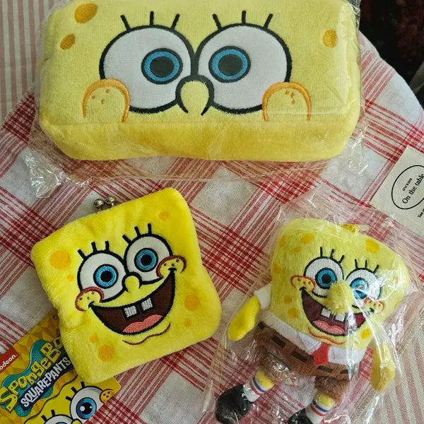 [BUNJANG] SpongeBob SquarePants Authentic Doll Keyring Set, Pouch, Coin Purse / (정품)스펀지밥 인형 키링 세트 파우치 동전지갑