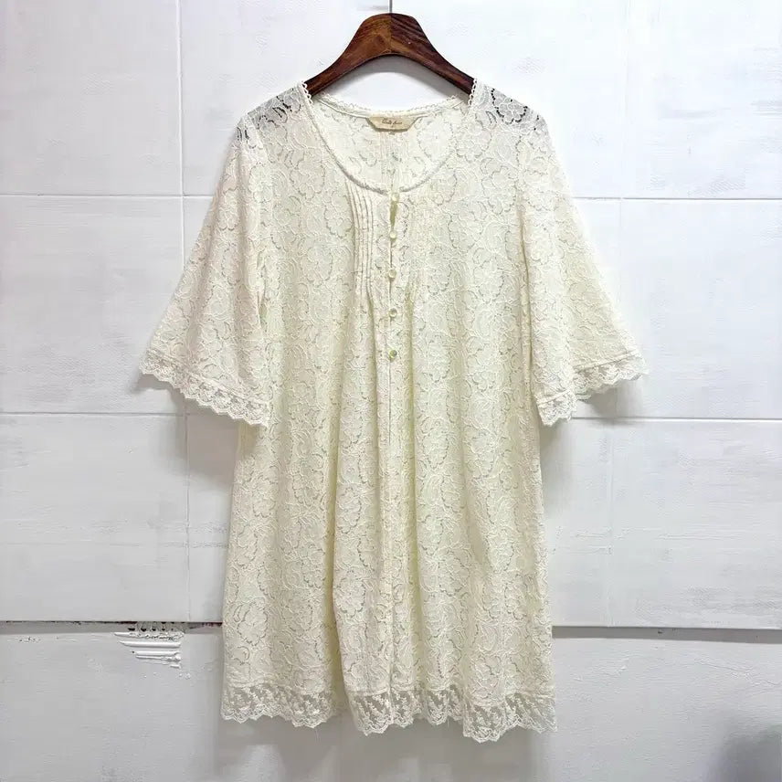 [BUNJANG] Ivory Lace Long Mori Girl Cardigan L / 아이보리 레이스 롱 모리걸 가디건 L JPN